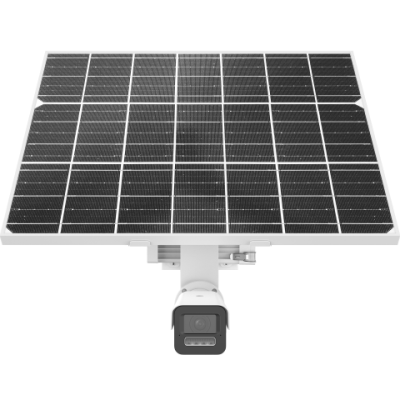 Kit caméra réseau 4G solaire avec flash stroboscopique 4 MP et alarme sonore