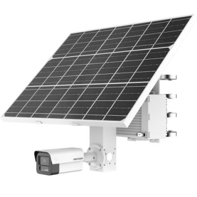 Kit caméra réseau 4G solaire avec flash stroboscopique 4 MP et alarme sonore