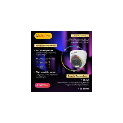 Caméra tourelle fixe ColorVu 2 MP avec audio intérieur