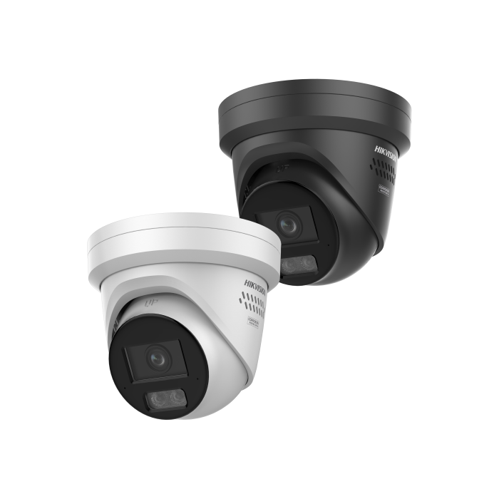 Caméra réseau tourelle fixe Acusense 12MP avec flash stroboscopique, avertissement sonore et éclairage hybride intelligent