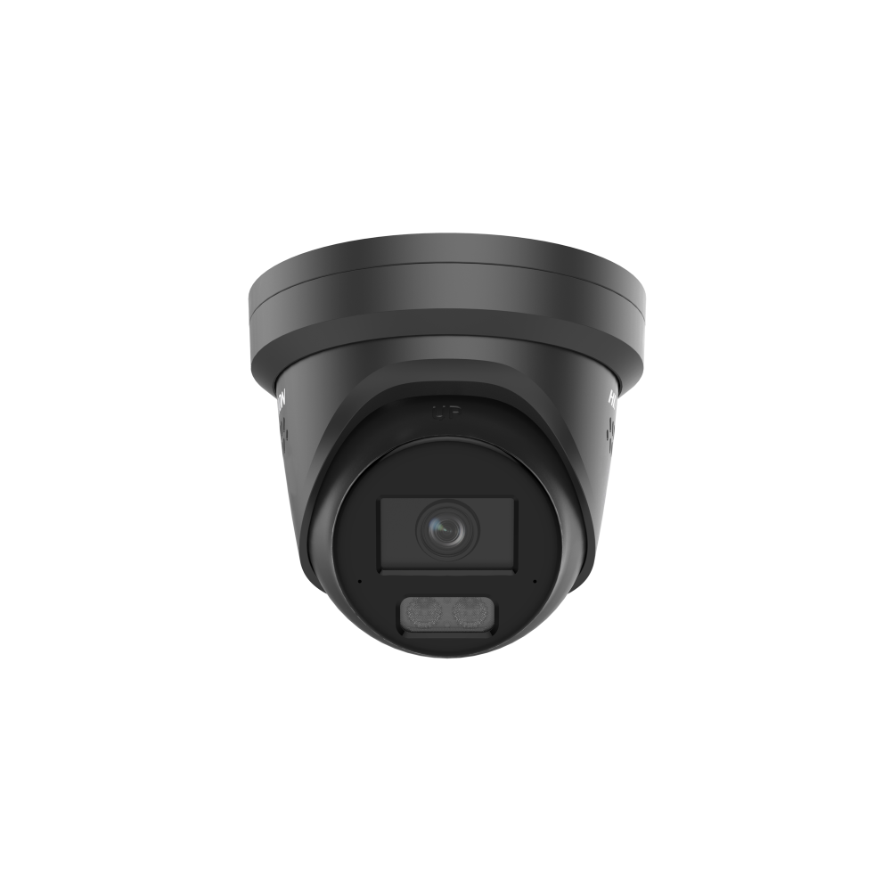 Caméra réseau tourelle fixe Acusense 12MP avec flash stroboscopique, avertissement sonore et éclairage hybride intelligent