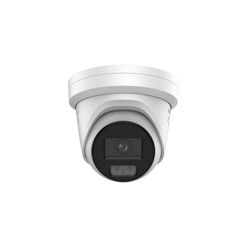 Caméra réseau tourelle fixe Acusense 12MP avec flash stroboscopique, avertissement sonore et éclairage hybride intelligent