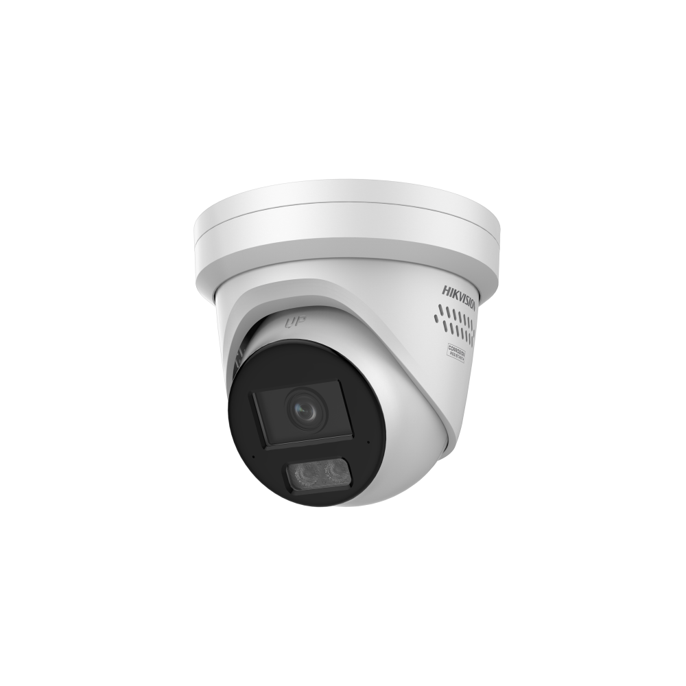 Caméra réseau tourelle fixe Acusense 12MP avec flash stroboscopique, avertissement sonore et éclairage hybride intelligent