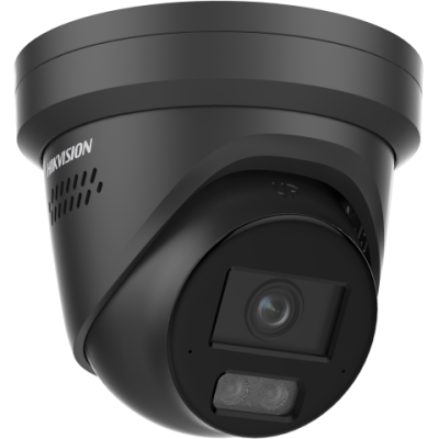 Caméra réseau tourelle fixe Acusense 12MP avec flash stroboscopique, avertissement sonore et éclairage hybride intelligent