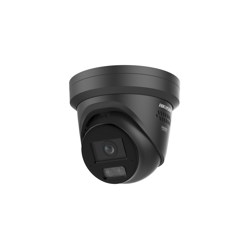 Caméra réseau tourelle fixe Acusense 12MP avec flash stroboscopique, avertissement sonore et éclairage hybride intelligent